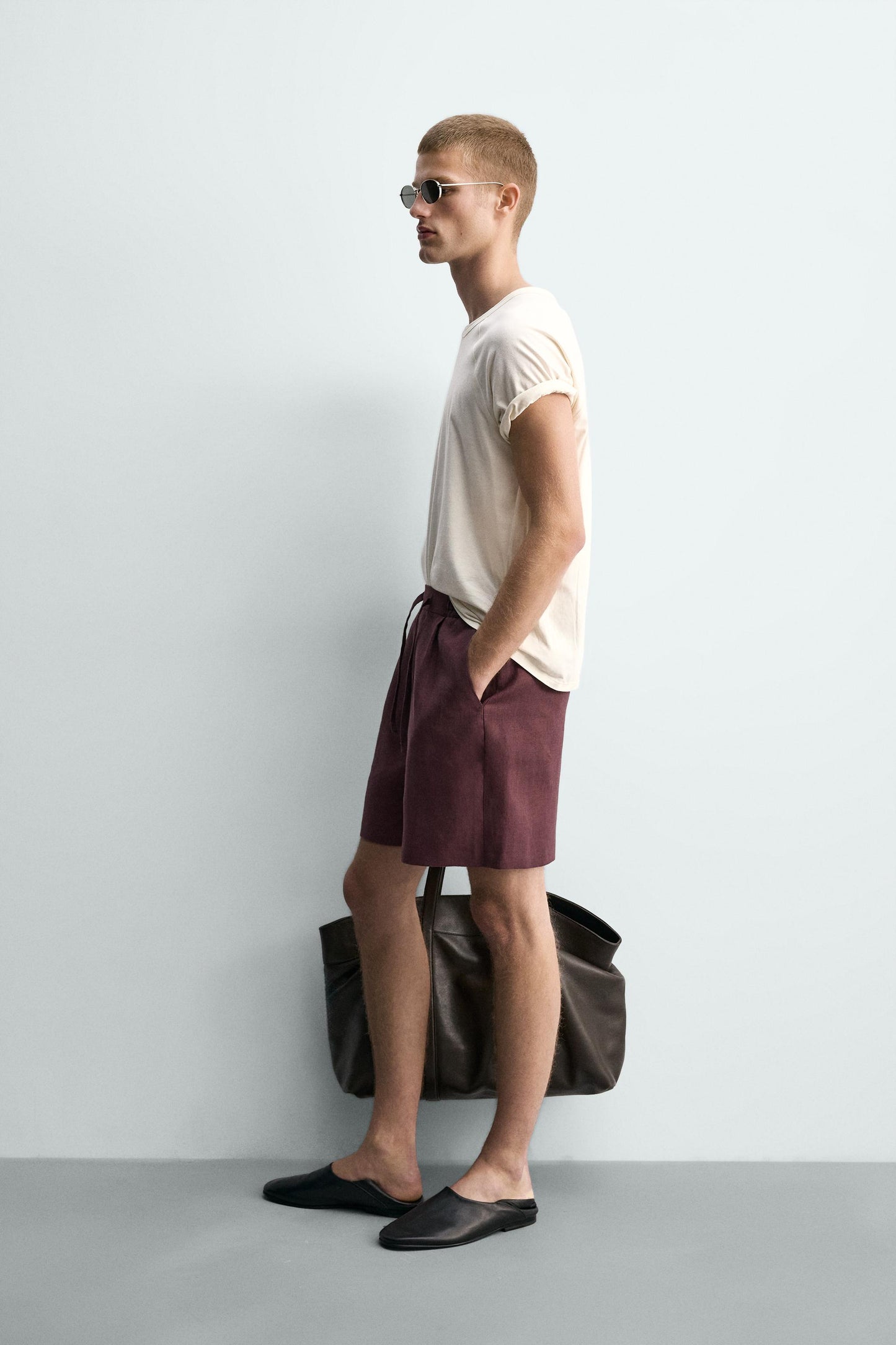 CALÇÕES BERMUDA RELAXED FIT 100% LINHO