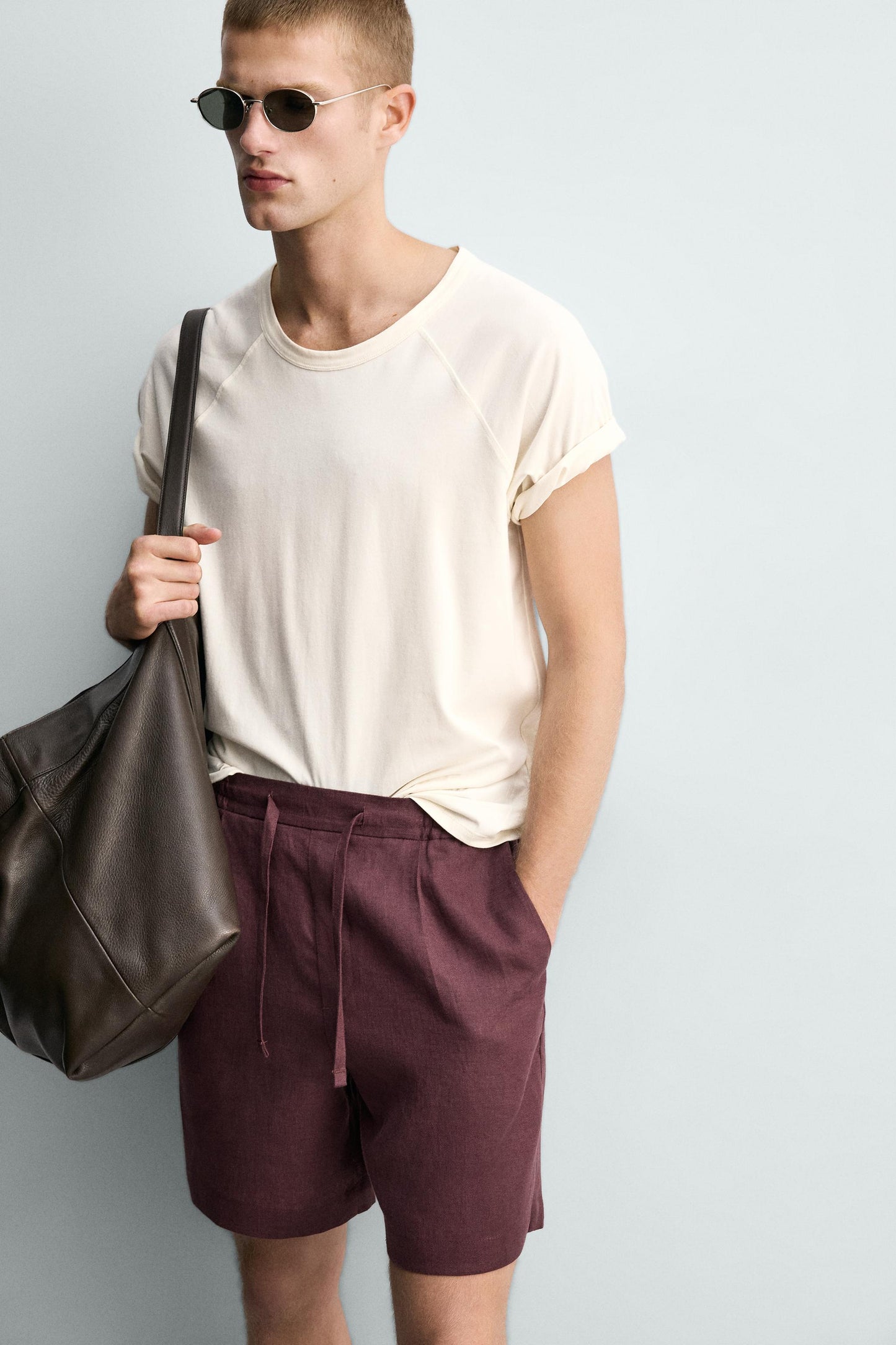CALÇÕES BERMUDA RELAXED FIT 100% LINHO