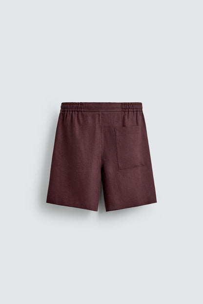 CALÇÕES BERMUDA RELAXED FIT 100% LINHO