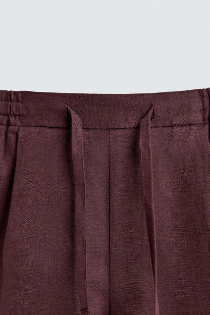 CALÇÕES BERMUDA RELAXED FIT 100% LINHO