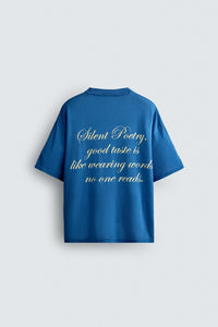 T-SHIRT COM TEXTOS ESTAMPADOS EM MISTURA DE LINHO
