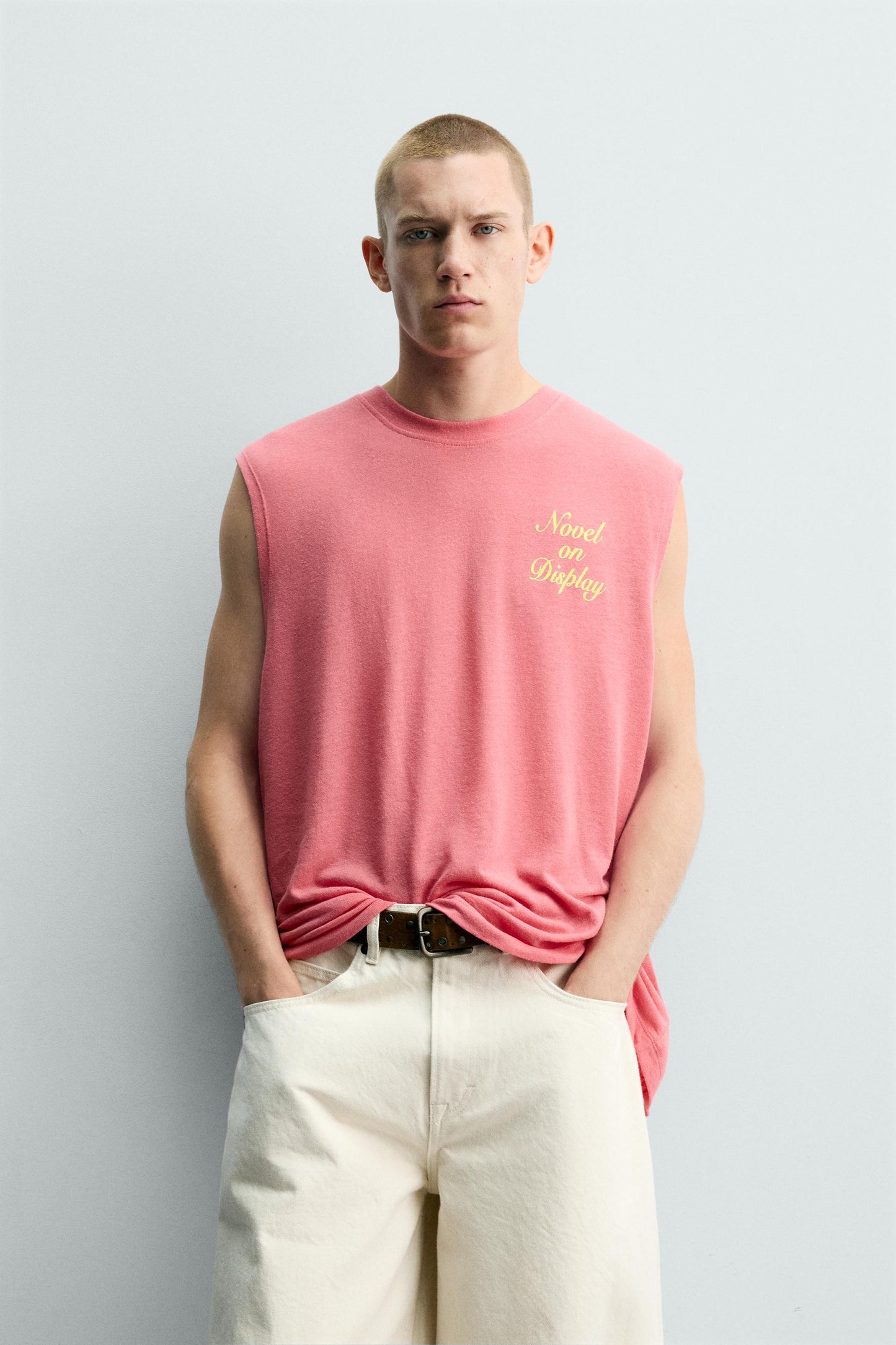 T-SHIRT TANK RELAXED FIT COM MENSAGENS ESTAMPADAS