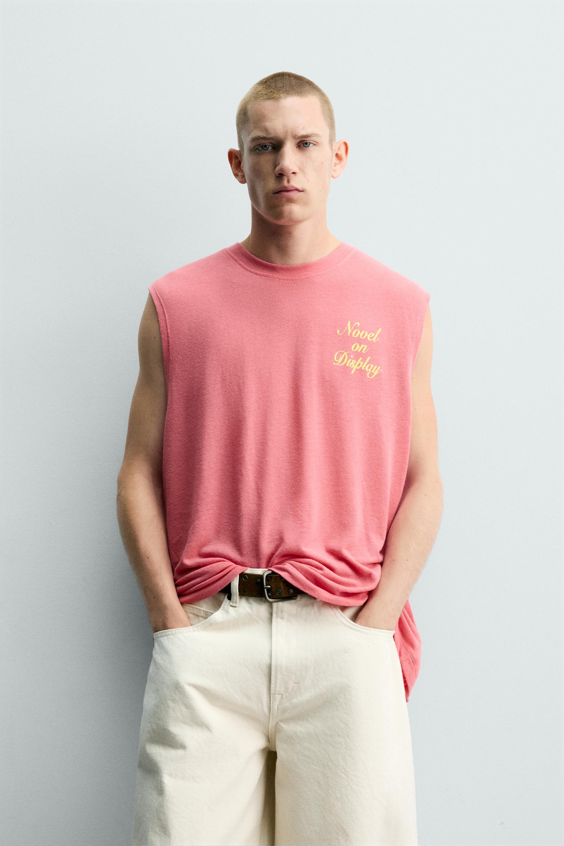 T-SHIRT TANK RELAXED FIT COM MENSAGENS ESTAMPADAS