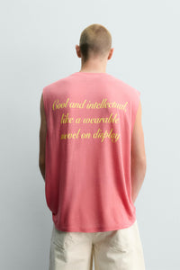 T-SHIRT TANK RELAXED FIT COM MENSAGENS ESTAMPADAS