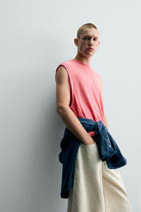 T-SHIRT TANK RELAXED FIT COM MENSAGENS ESTAMPADAS