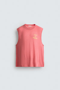 T-SHIRT TANK RELAXED FIT COM MENSAGENS ESTAMPADAS