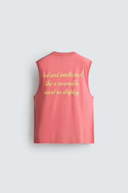 T-SHIRT TANK RELAXED FIT COM MENSAGENS ESTAMPADAS