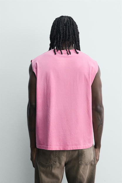 T-SHIRT DE ALÇAS LAVADA