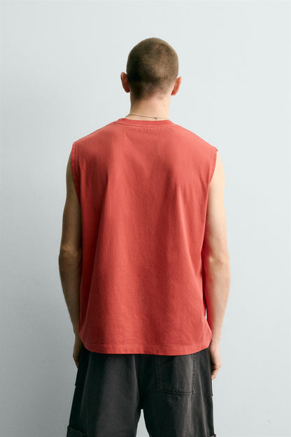 T-SHIRT DE ALÇAS LAVADA