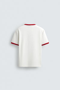 T-SHIRT BÁSICA RIB EM CONTRASTE