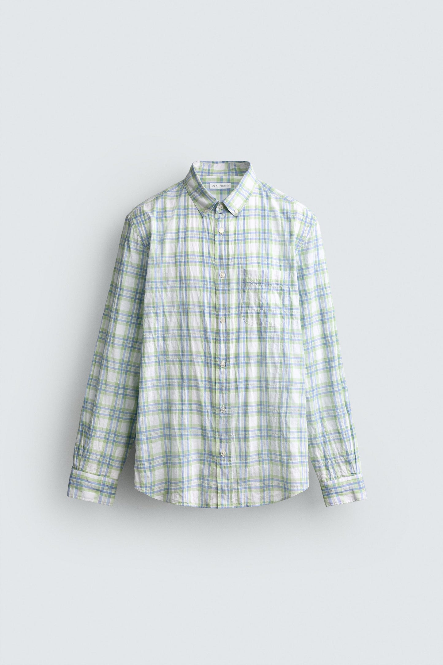 CAMISA REGULAR FIT AOS QUADRADOS COM EFEITO ENRUGADO