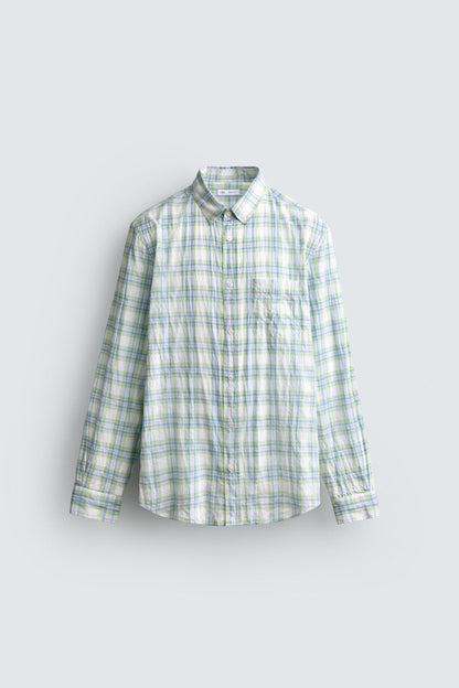 CAMISA REGULAR FIT AOS QUADRADOS COM EFEITO ENRUGADO