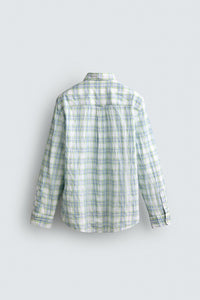 CAMISA REGULAR FIT AOS QUADRADOS COM EFEITO ENRUGADO