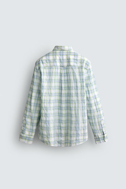 CAMISA REGULAR FIT AOS QUADRADOS COM EFEITO ENRUGADO