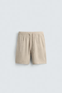 CALÇÕES BERMUDA RELAXED FIT VISCOSE-LINHO