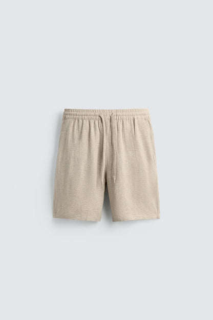 CALÇÕES BERMUDA RELAXED FIT VISCOSE-LINHO