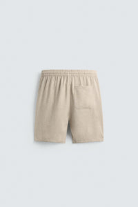 CALÇÕES BERMUDA RELAXED FIT VISCOSE-LINHO