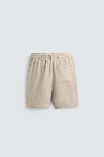 CALÇÕES BERMUDA RELAXED FIT VISCOSE-LINHO