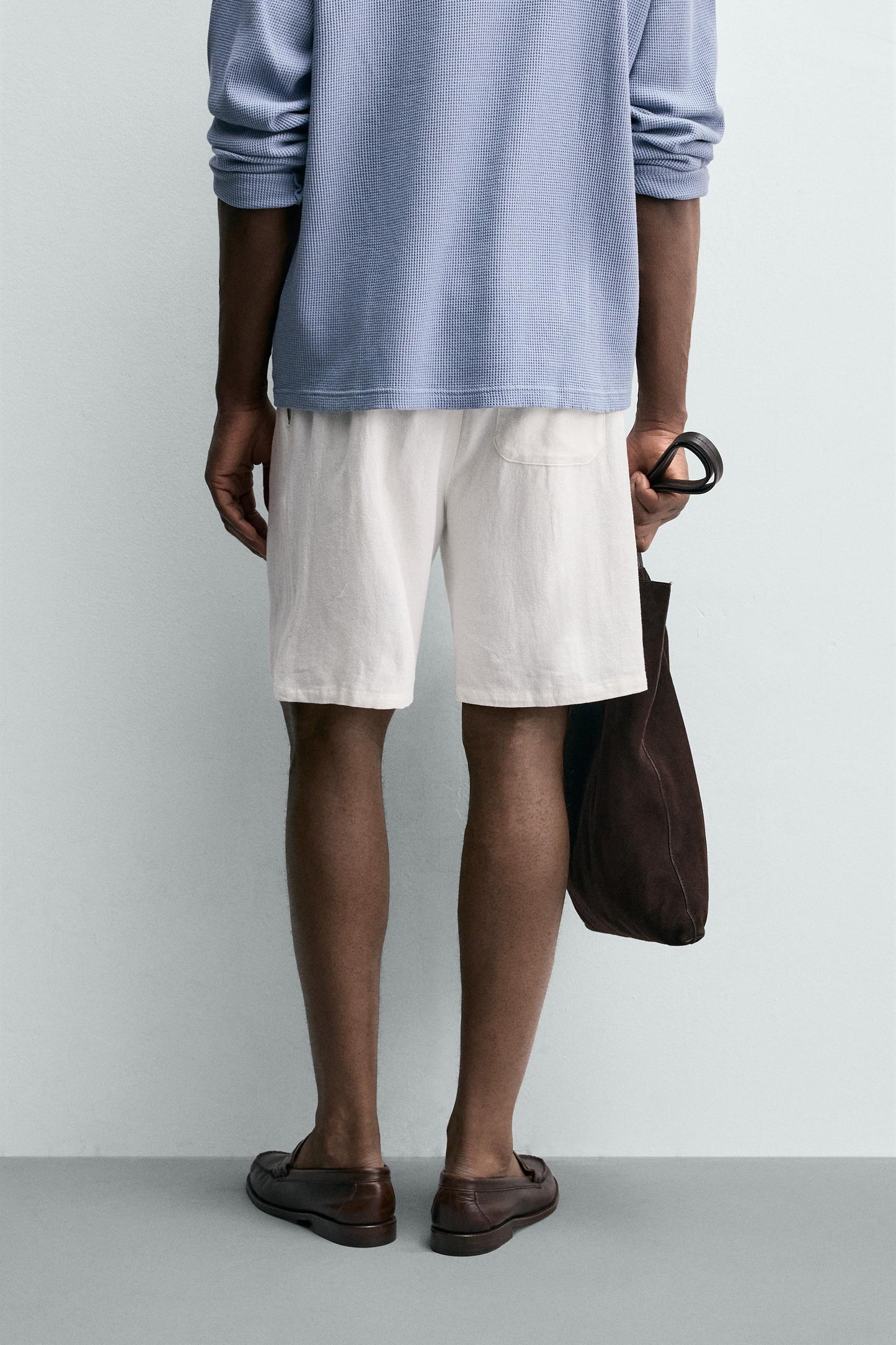 CALÇÕES BERMUDA RELAXED FIT VISCOSE-LINHO