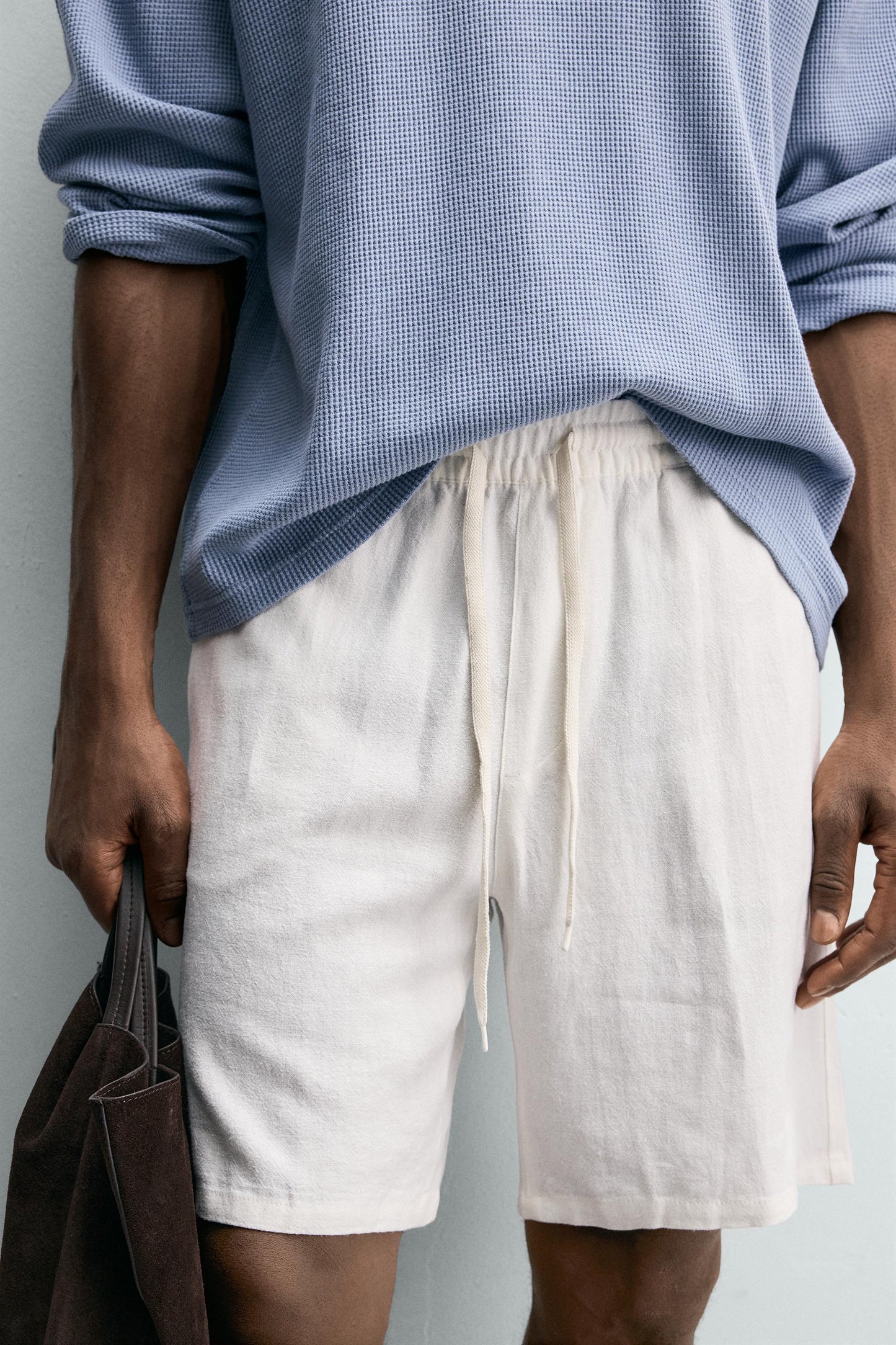 CALÇÕES BERMUDA RELAXED FIT VISCOSE-LINHO