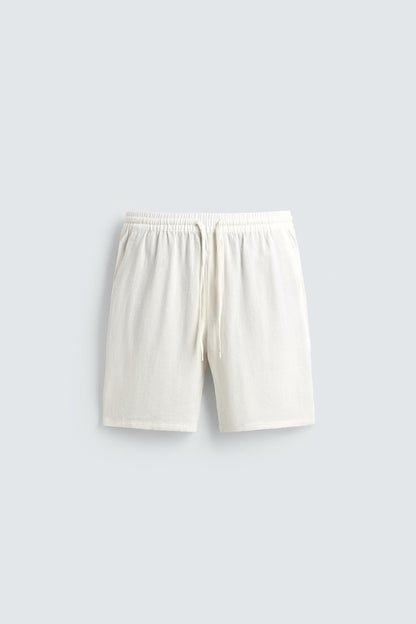 CALÇÕES BERMUDA RELAXED FIT VISCOSE-LINHO