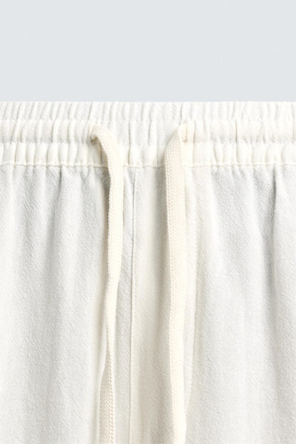CALÇÕES BERMUDA RELAXED FIT VISCOSE-LINHO