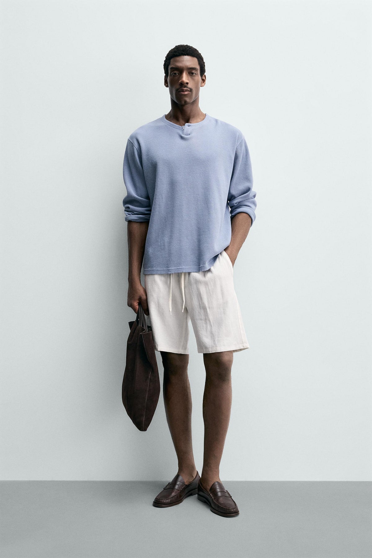 CALÇÕES BERMUDA RELAXED FIT VISCOSE-LINHO