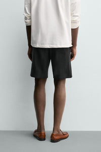 CALÇÕES BERMUDA RELAXED FIT VISCOSE-LINHO