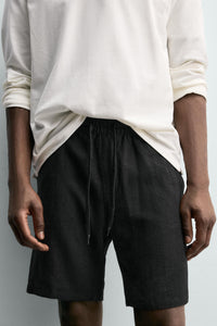 CALÇÕES BERMUDA RELAXED FIT VISCOSE-LINHO