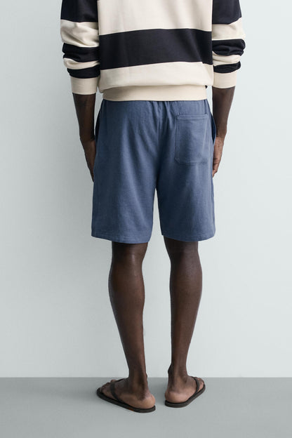 CALÇÕES BERMUDA RELAXED FIT VISCOSE-LINHO