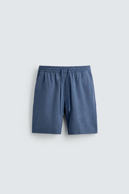 CALÇÕES BERMUDA RELAXED FIT VISCOSE-LINHO