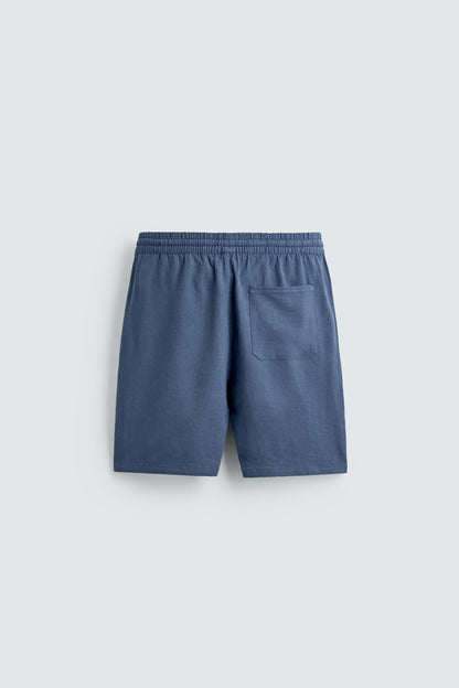 CALÇÕES BERMUDA RELAXED FIT VISCOSE-LINHO