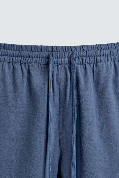 CALÇÕES BERMUDA RELAXED FIT VISCOSE-LINHO