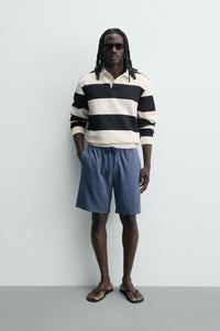 CALÇÕES BERMUDA RELAXED FIT VISCOSE-LINHO