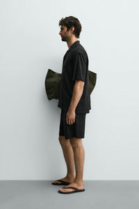 CAMISA RELAXED FIT JACQUARD GEOMÉTRICO