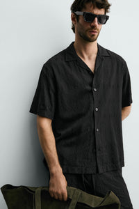CAMISA RELAXED FIT JACQUARD GEOMÉTRICO