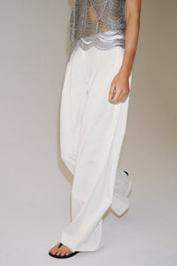 CALÇAS WIDE LEG PREGAS ZW COLLECTION - Branco