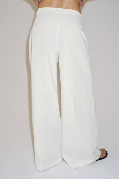 CALÇAS WIDE LEG PREGAS ZW COLLECTION - Branco