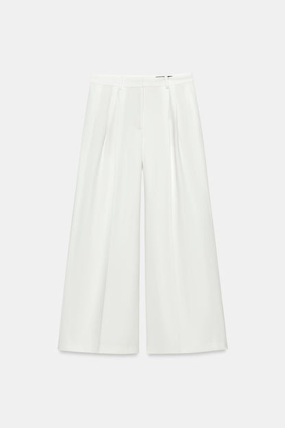 CALÇAS WIDE LEG PREGAS ZW COLLECTION - Branco