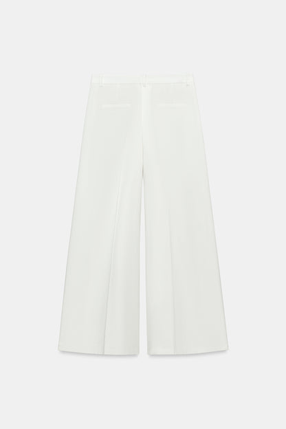 CALÇAS WIDE LEG PREGAS ZW COLLECTION - Branco