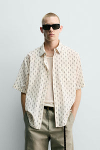 CAMISA RELAXED FIT PAISLEY CONTRASTE