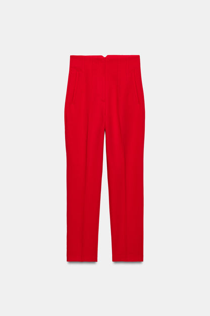 CALÇAS CINTURA SUBIDA - Vermelho-vivo