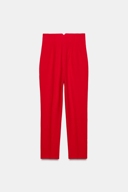 CALÇAS CINTURA SUBIDA - Vermelho-vivo