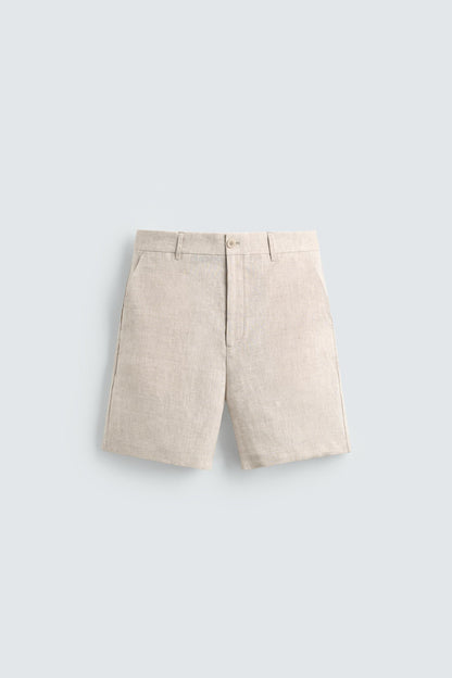 CALÇÕES BERMUDA REGULAR FIT 100% LINHO