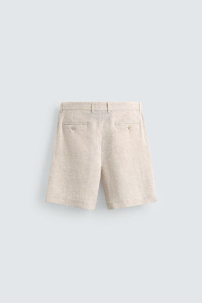 CALÇÕES BERMUDA REGULAR FIT 100% LINHO