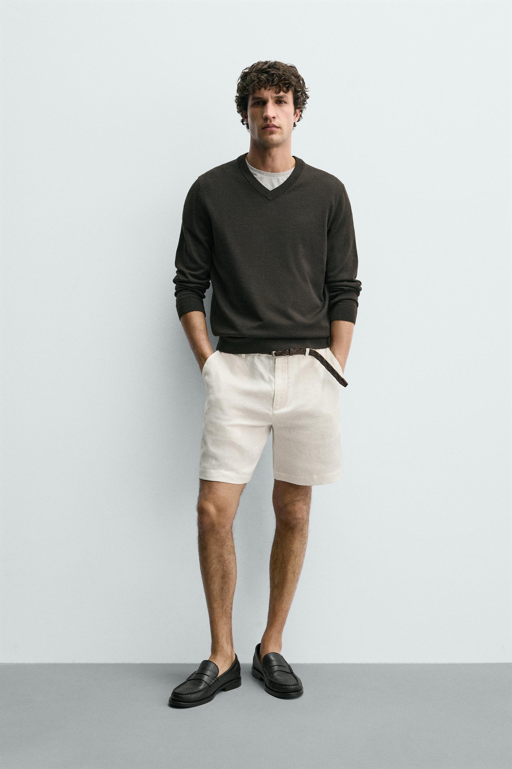 CALÇÕES BERMUDA REGULAR FIT 100% LINHO