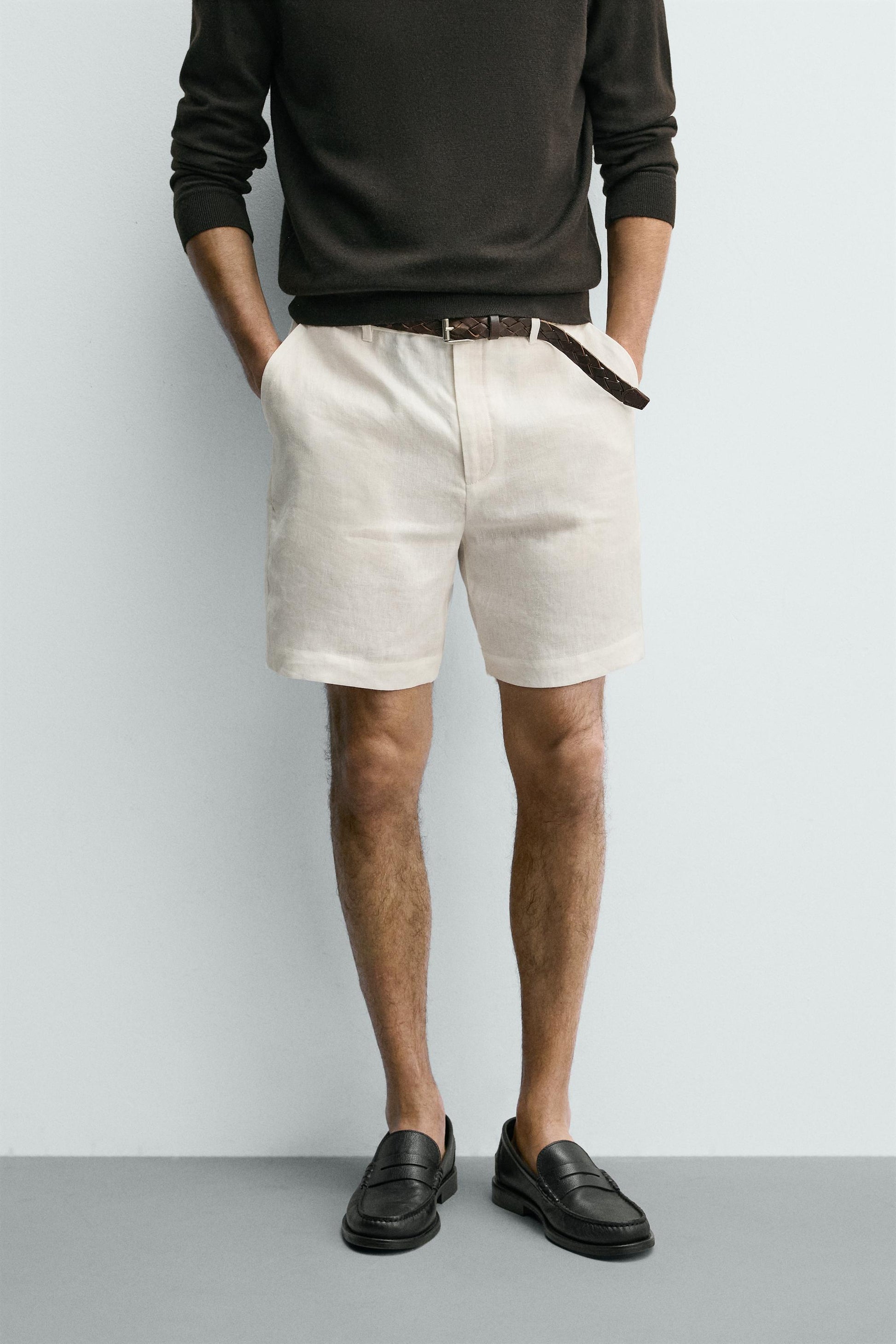 CALÇÕES BERMUDA REGULAR FIT 100% LINHO