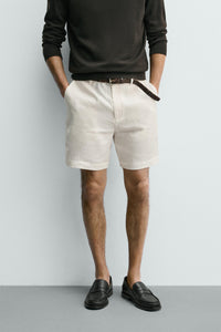 CALÇÕES BERMUDA REGULAR FIT 100% LINHO