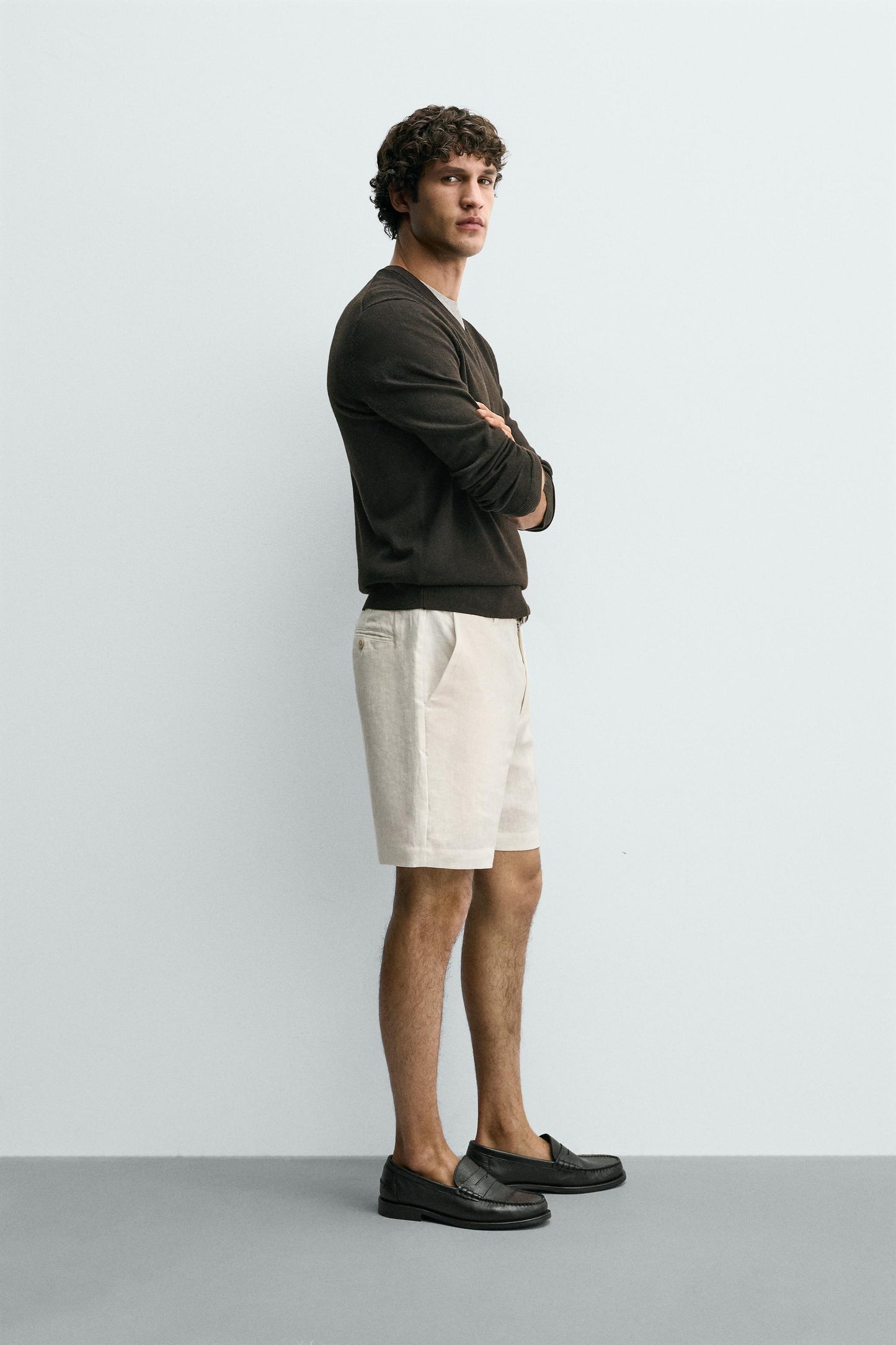 CALÇÕES BERMUDA REGULAR FIT 100% LINHO