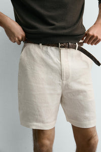 CALÇÕES BERMUDA REGULAR FIT 100% LINHO
